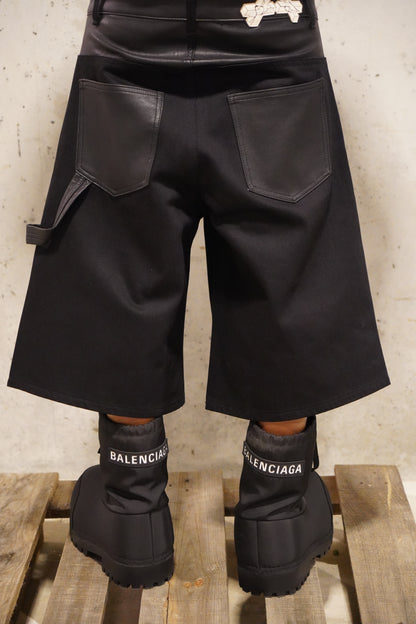Denim Leather Short