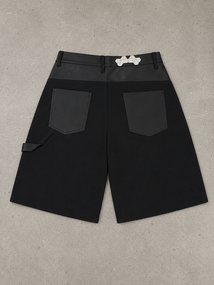 Denim Leather Short