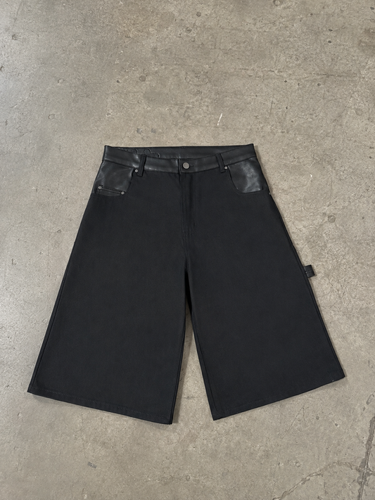 Denim Leather Short