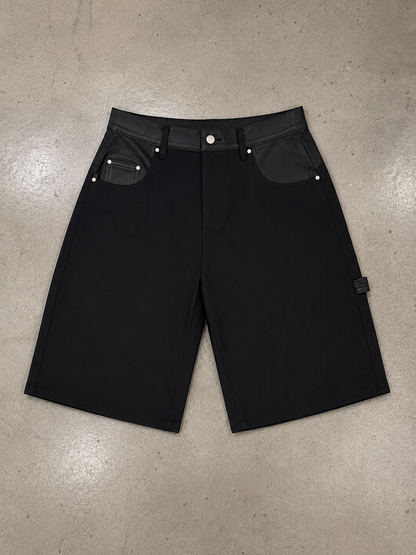 Denim Leather Short