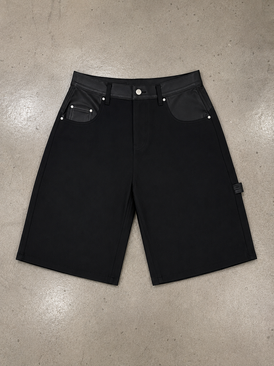 Denim Leather Short