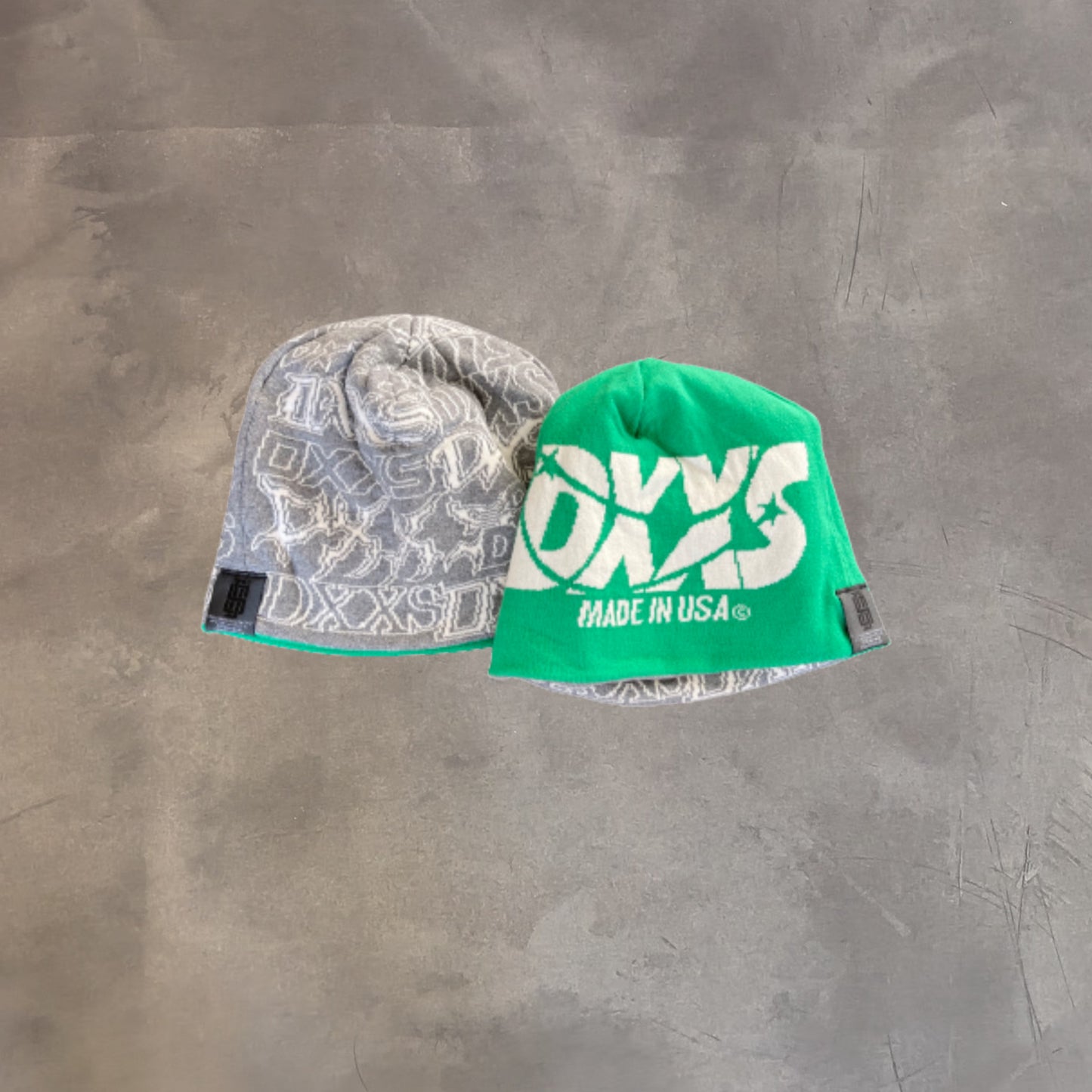 Gray & Green Reversible Beanie