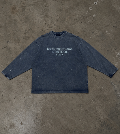 “Storm blue” Vintage wash long sleeve