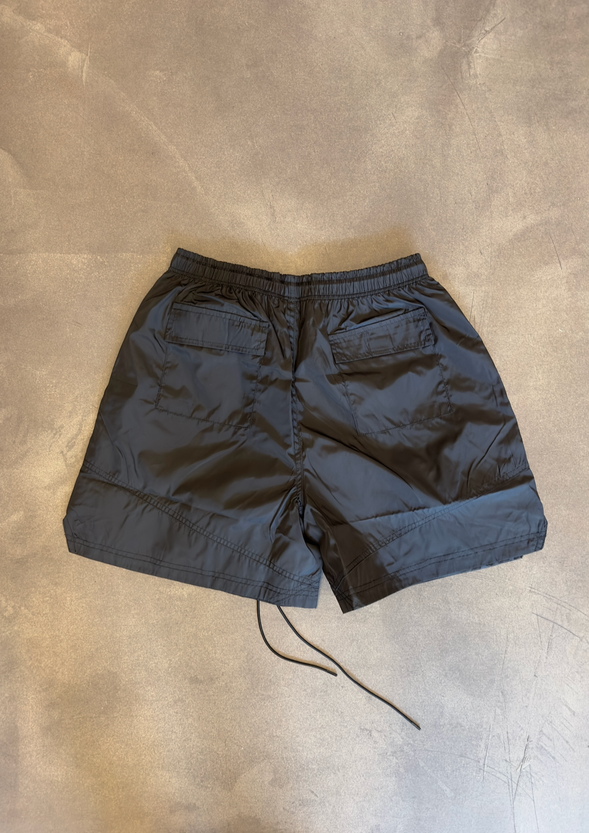 Black Nylon "Utility" Shorts