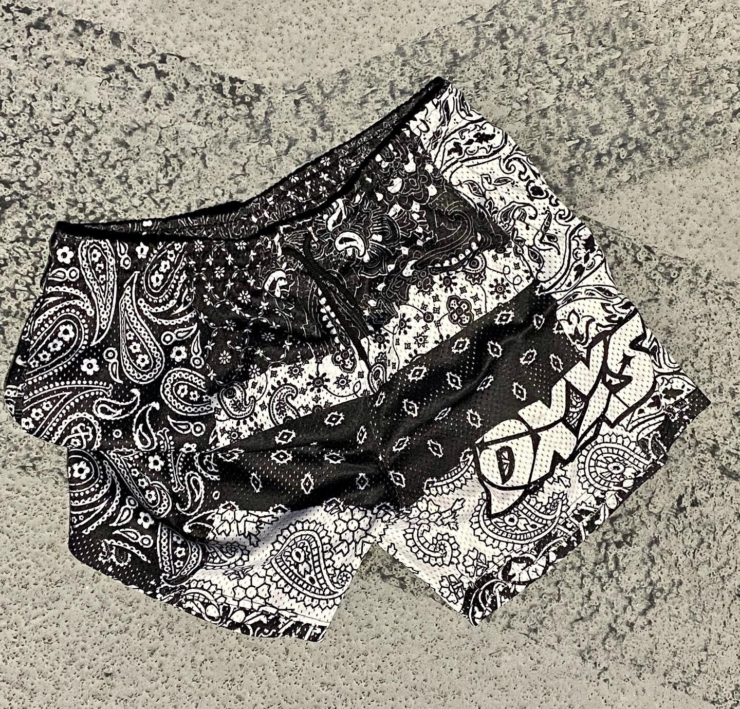 “Panda” Paisley Mesh Shorts