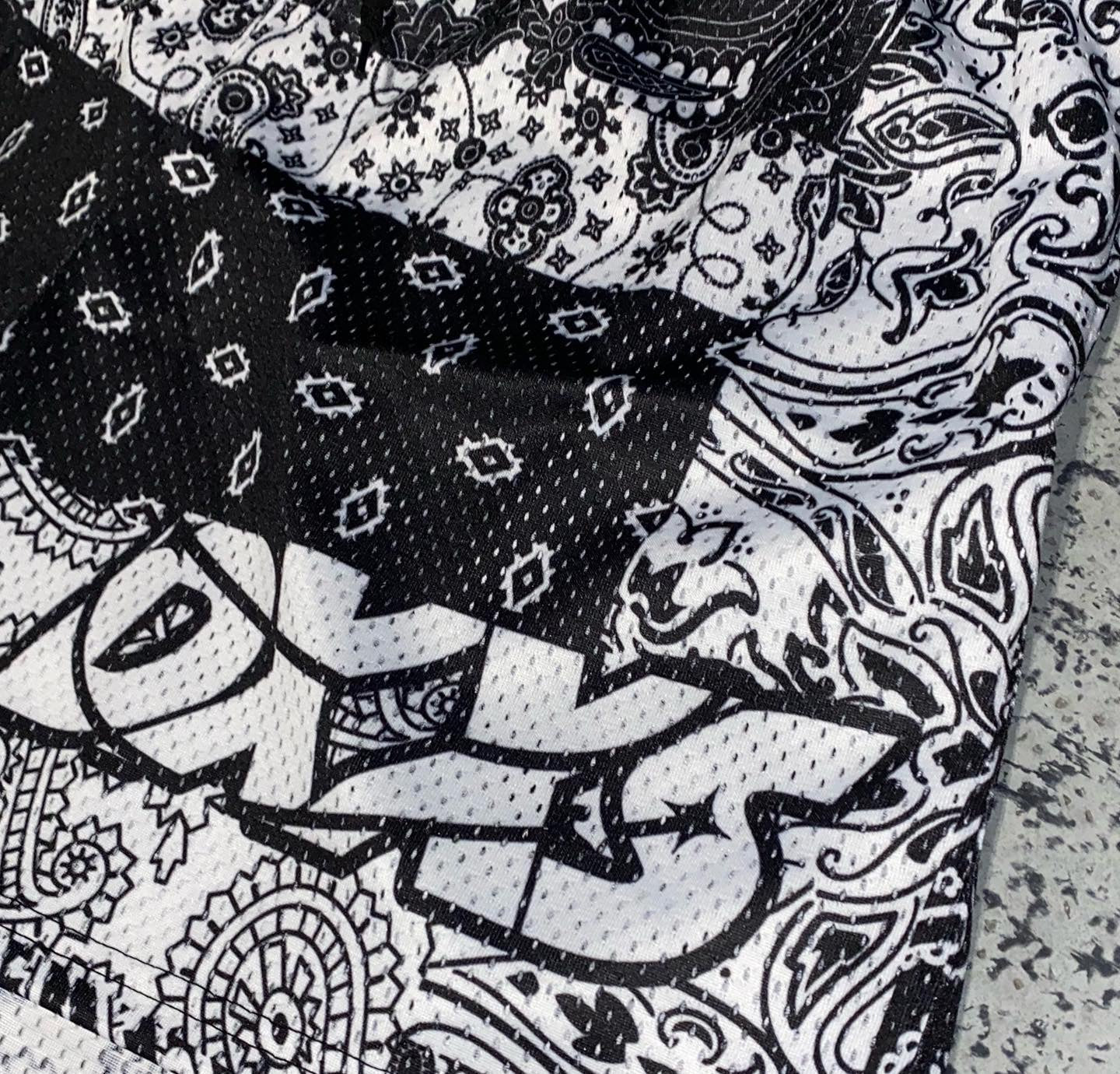 “Panda” Paisley Mesh Shorts